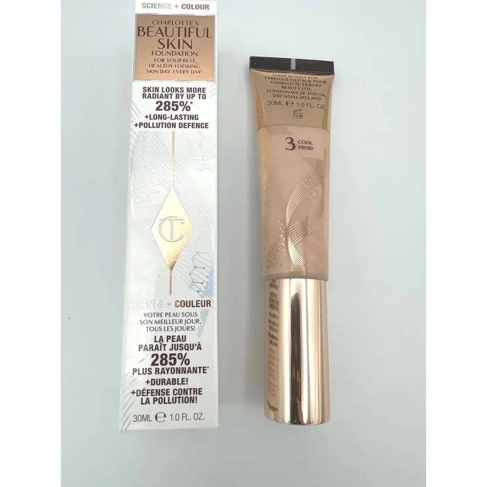 Charlotte Tilbury Beautiful Skin Foundation 3 Cool 1.0 fl oz Brand New